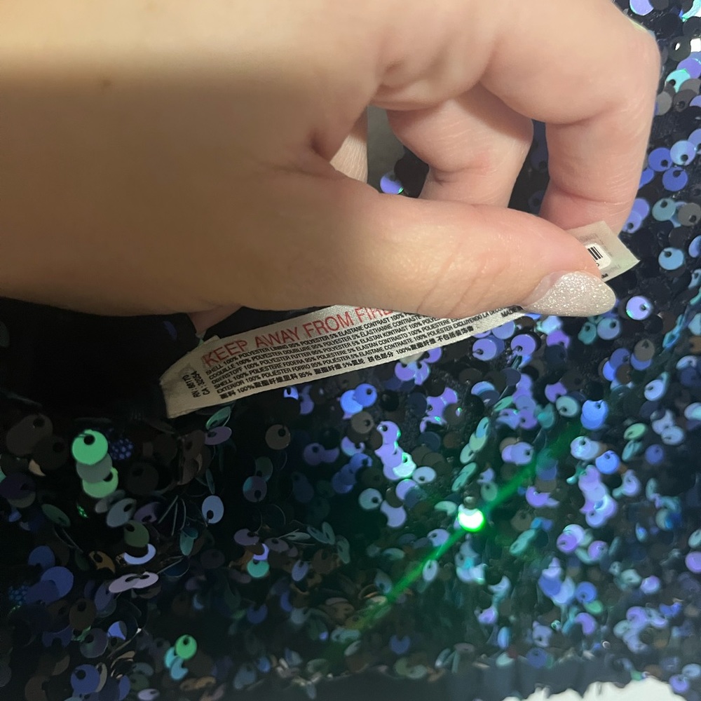 Intimately Free People Big Night Sequin Crop Top Bralette V-Neck Tie Strap XS - Picture 6 of 8